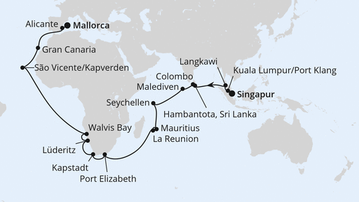 Weltenbummler von Singapur nach Mallorca