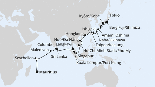 Weltenbummler von Tokio nach Mauritius