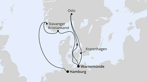 Norwegen & Dänemark von Warnemünde nach Hamburg