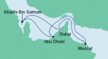 Route: Orient ab Dubai mit AIDAstella