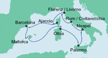 Route: Mediterrane Highlights 1 mit AIDAblu